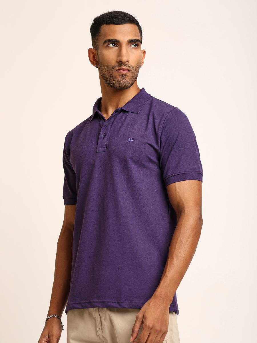 Naturefab Men’s Organic Bamboo Polo Tshirt Purple-4
