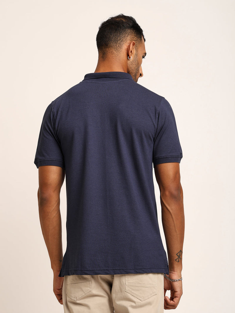 Naturefab Men’s Organic Bamboo Polo Tshirt Mood Indigo-4