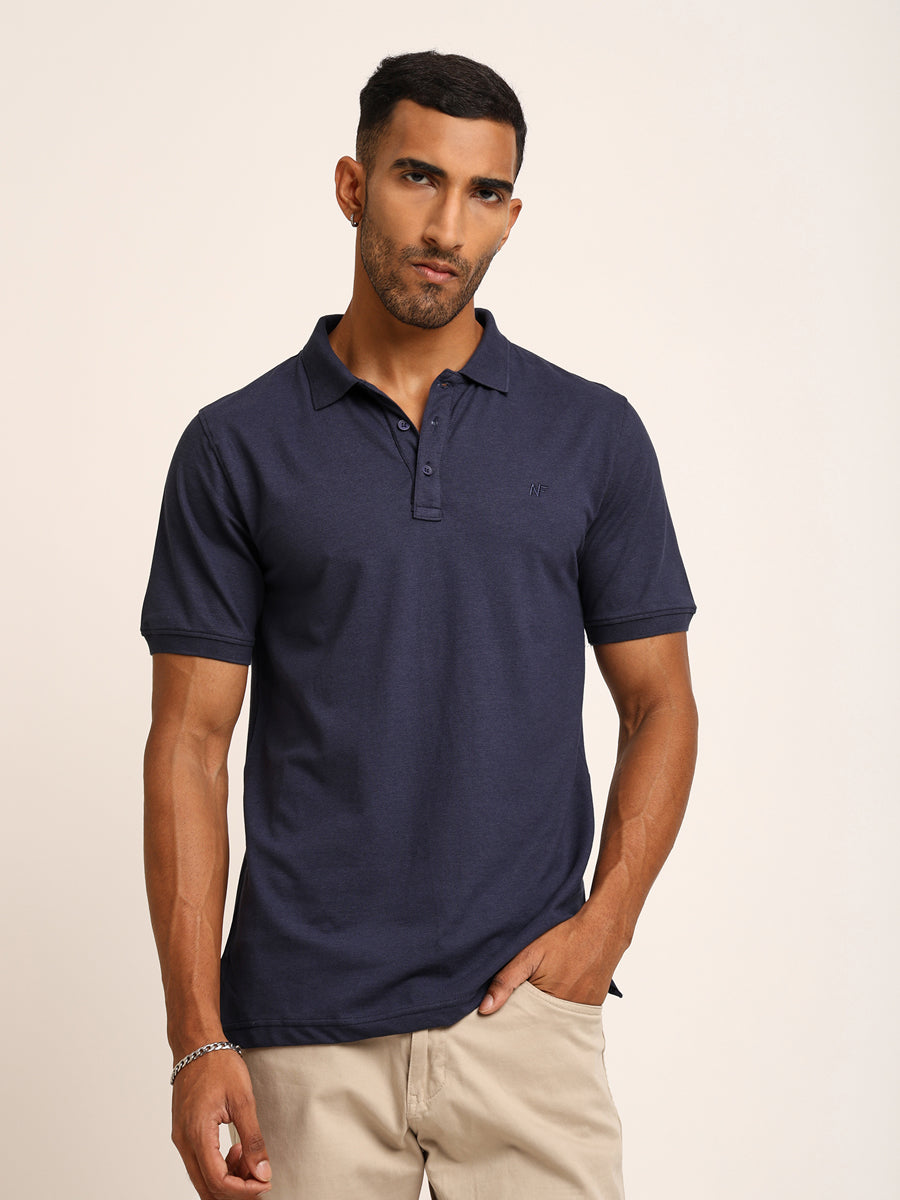 Naturefab Men’s Organic Bamboo Polo Tshirt Mood Indigo-1