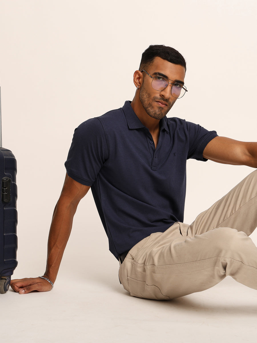 Naturefab Men’s Organic Bamboo Polo Tshirt Mood Indigo-6