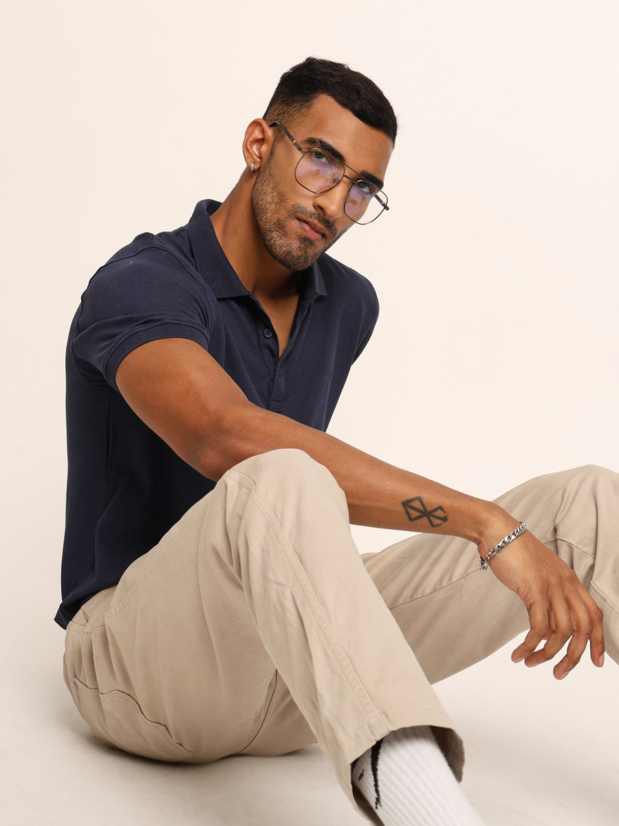 Naturefab Men’s Organic Bamboo Polo Tshirt Mood Indigo-7