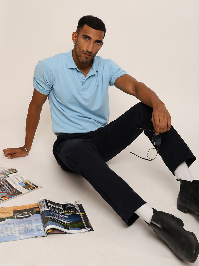 Naturefab Men’s Organic Bamboo Polo Tshirt Sky Blue-6