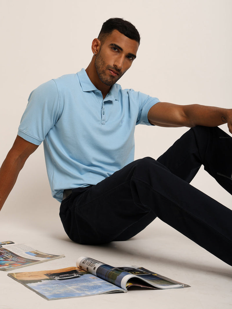 Naturefab Men’s Organic Bamboo Polo Tshirt Sky Blue-7