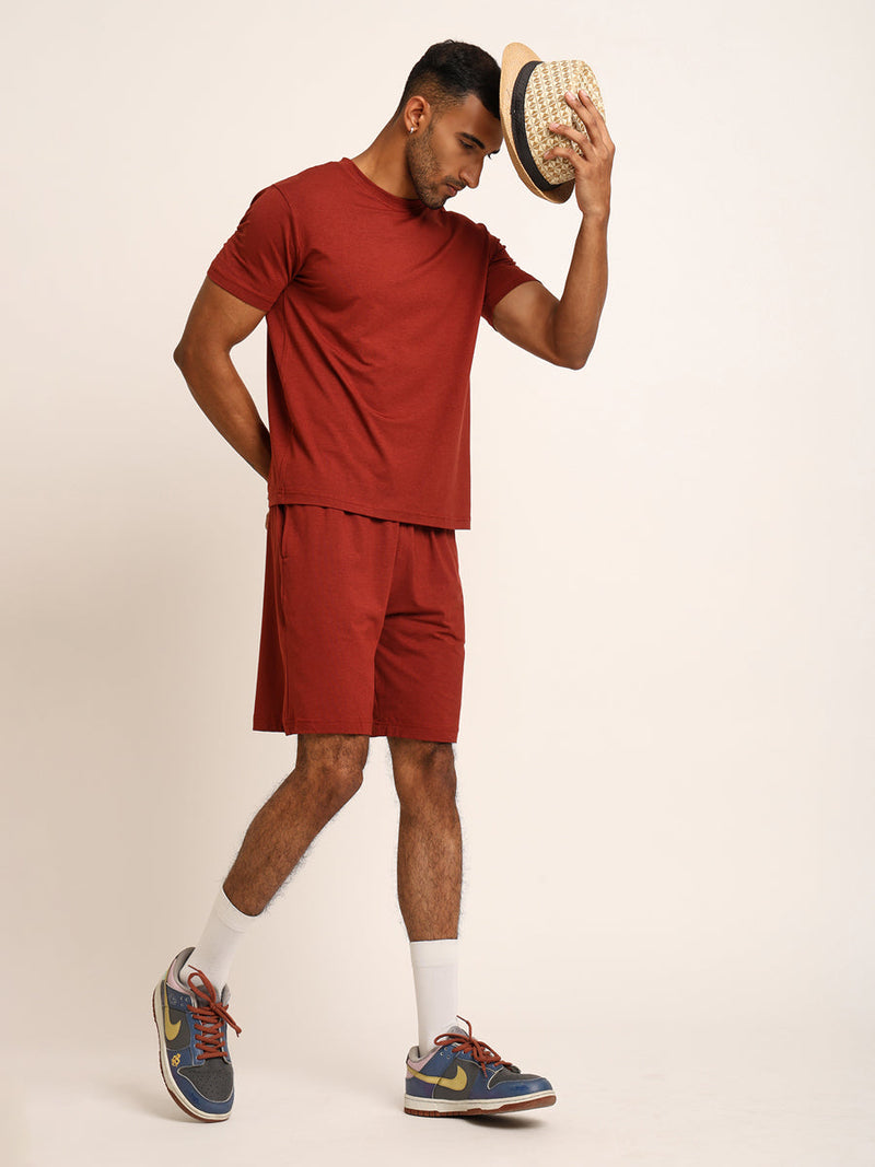 Naturefab Men's Organic Bamboo Co-ord Rust-5