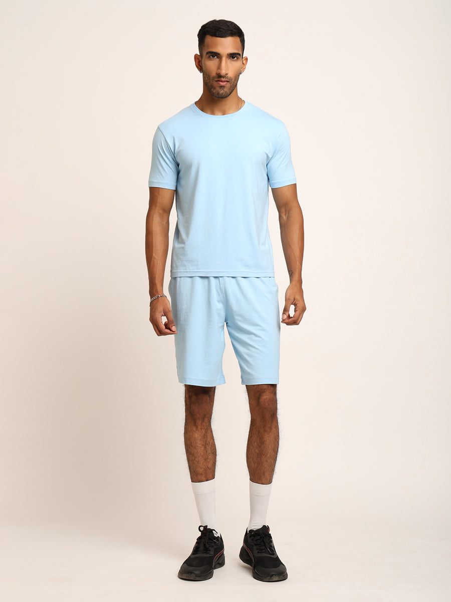 Naturefab Men’s Organic Bamboo Shorts Sky Blue-3