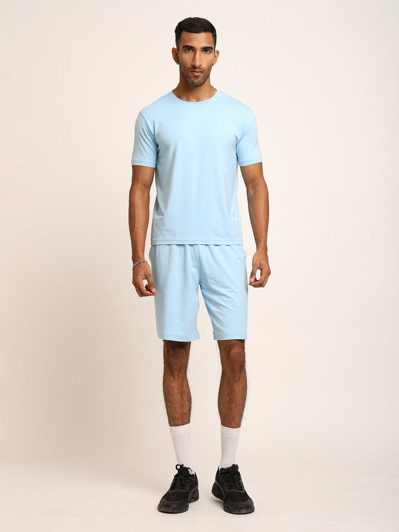 Naturefab Men’s Organic Bamboo Shorts Sky Blue-3
