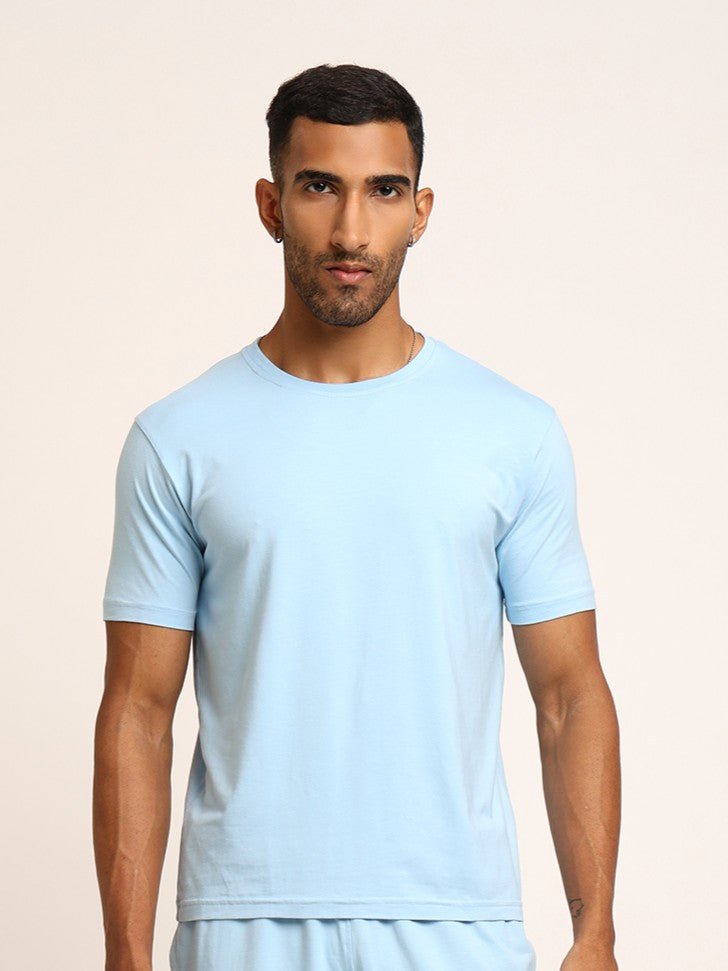 Naturefab Men's Organic Bamboo Tshirt Sky Blue-1