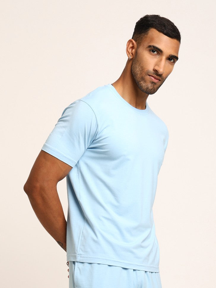 Naturefab Men's Organic Bamboo Tshirt Sky Blue-2