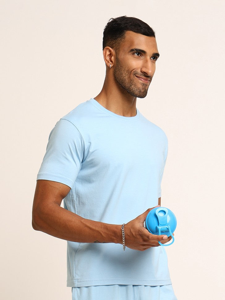 Naturefab Men's Organic Bamboo Tshirt Sky Blue-4