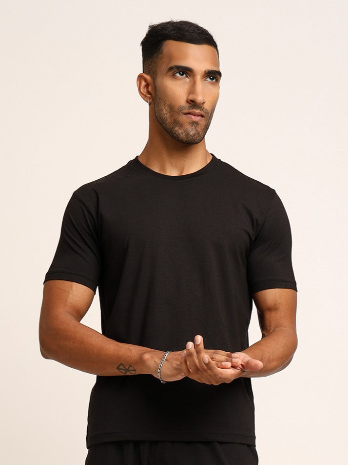 Naturefab Men's Organic Bamboo Tshirt Black-1