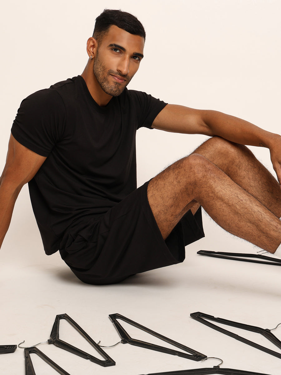 Naturefab Men's Organic Bamboo Co-ord Black-6