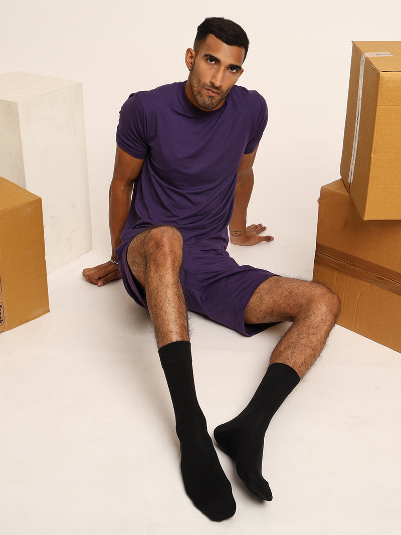Naturefab Men's Bamboo Full Length socks Black-6