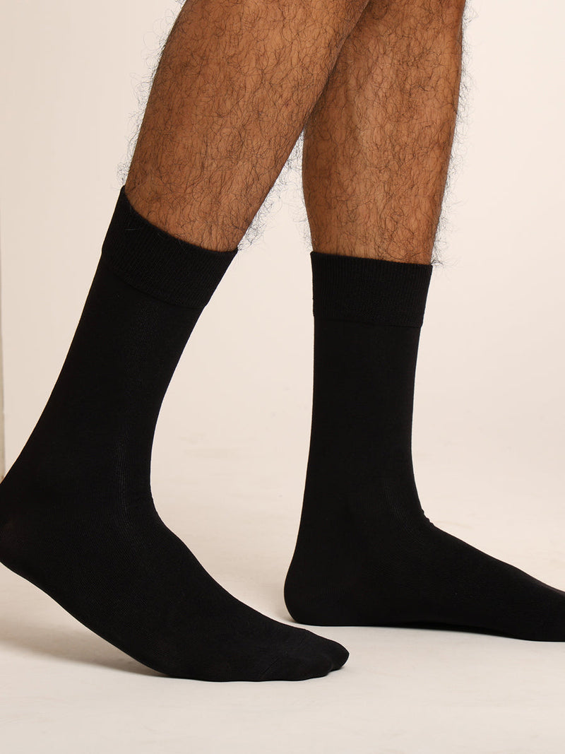 Naturefab Men's Bamboo Full Length socks Black-2