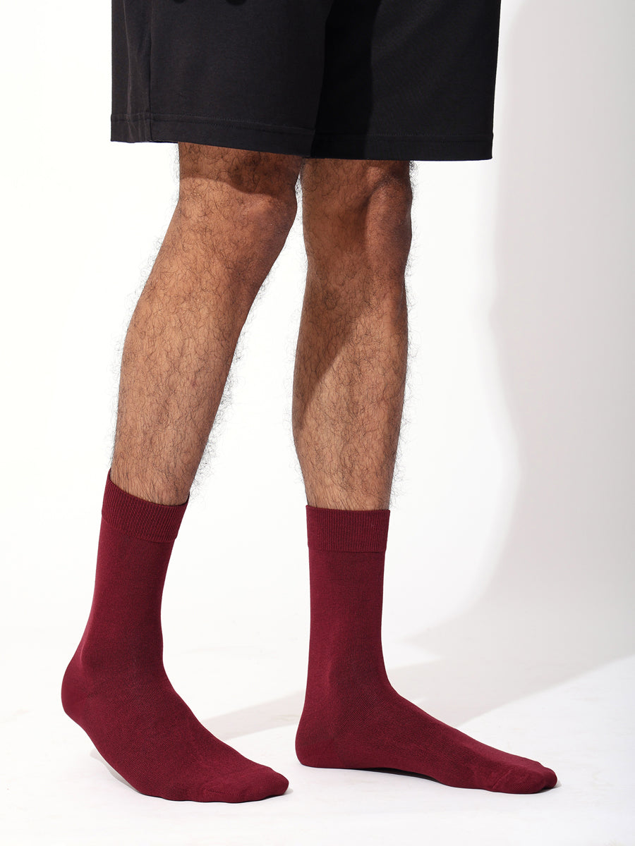 Naturefab Men's Bamboo Full Length socks Wine-2