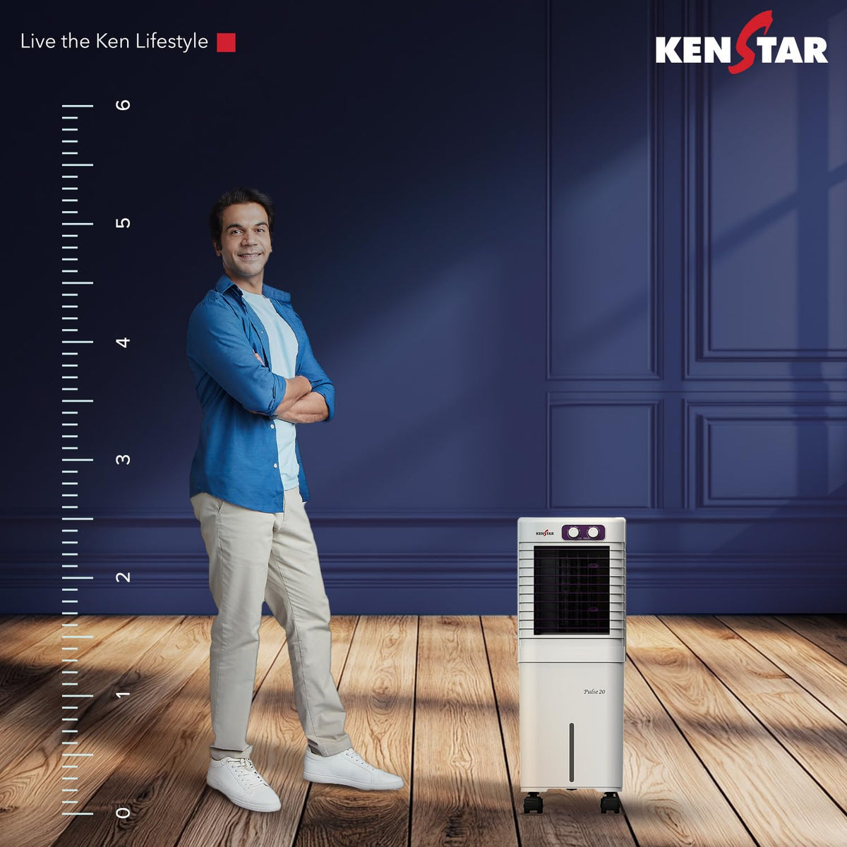 Kenstar PULSE HC 20 Portable/Room/Personal Air Cooler For Home| Honeycomb Pad |High Speed Fan |15 Ft Powerful Air Throw|Inverter compatible |Portable Cooler-Room|1-Yr Product Warranty|White & Purple 20 L