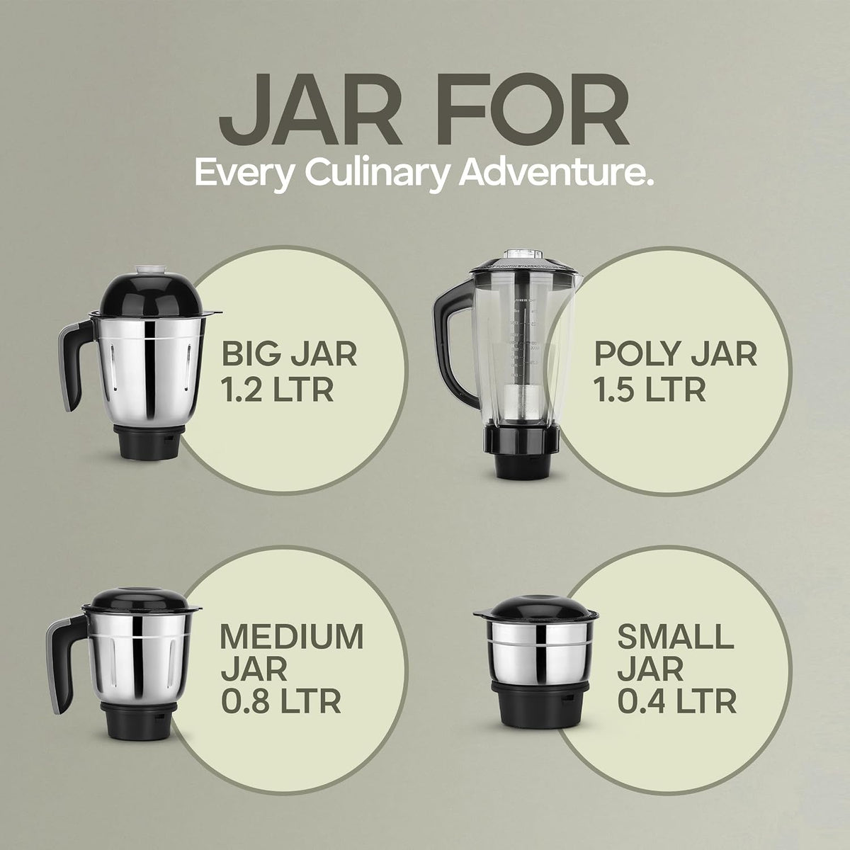 LONGWAY Longway Orion 900 Watt Juicer Mixer Grinder with 4 Jars for Grinding, Mixing, Juicing with Powerful Motor | 2 Years Warranty (Black) - image 7