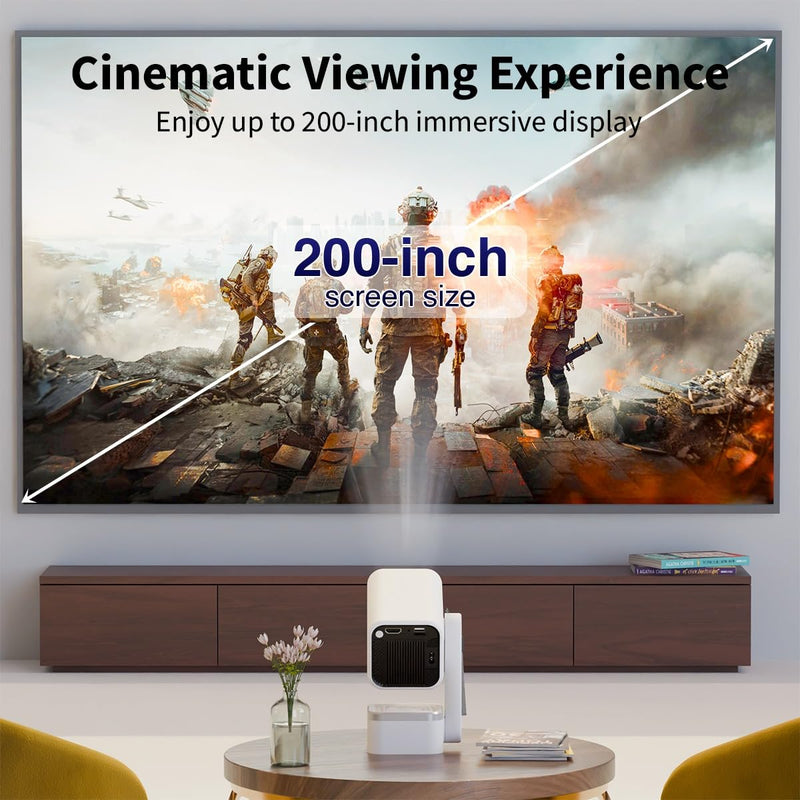 XElectron Techno Android 14 Smart Home Theater Movie HD Projector, 1080P & 4K Support, Inbuilt Speaker, Rotatable, Electric Focus, Auto & 4D Keystone with Built-in Apps, WiFi & BT, Screen Mirroring