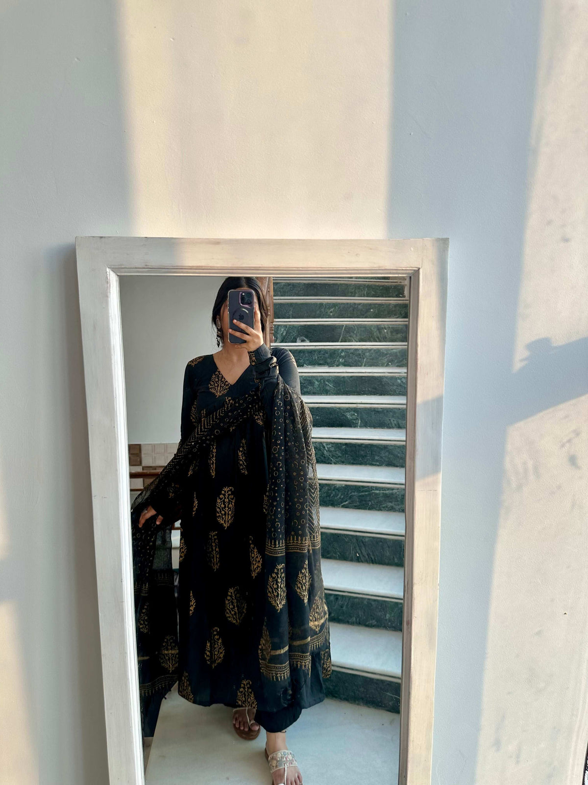 Karaj set ( Kota doriya set ) Black
