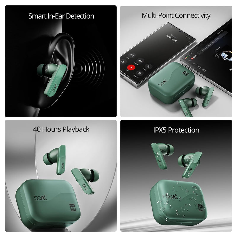 boAt boAt Airdopes 800 HiDef, Hi-Res Audio LDAC, 4Mic ENx, App Support, ASAP Charge, IPX5, Low Latency, Dual Pairing, BTv5.3, Bluetooth TWS in Ear Earbuds Wireless Earphones (Emerald Green) - image 4