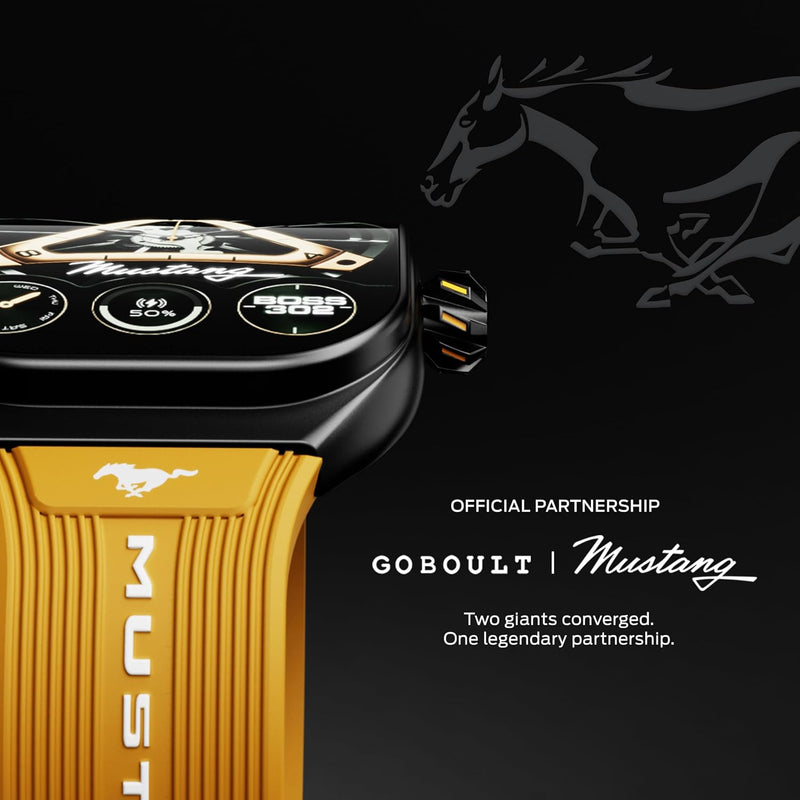 GOBOULT GOBOULT Mustang Muscle Smart Watch 2.01'' 3D Curved Display, Convertible Strap, Premium Metallic Crown, BT Calling, 600 Nits Brightness, AI Voice Assistant, IP68 (Extra Strap, Black Eclipse) - image 4