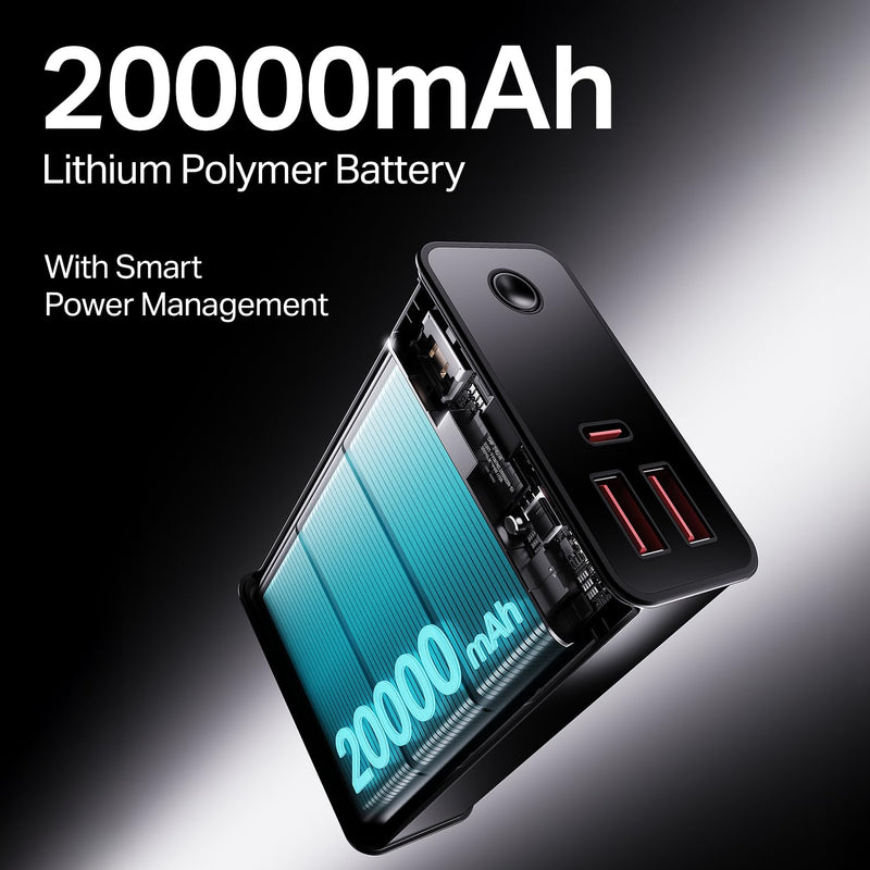 boAt boAt Energyshroom PB400 Pro 20000 mAh 22.5W Pocket Size, Compact Power Bank, Fast Charging (2X Output Ports, Supports Android, iPhone, Tablets, Earbuds, etc.) (Carbon Black) Black Compact - image 2