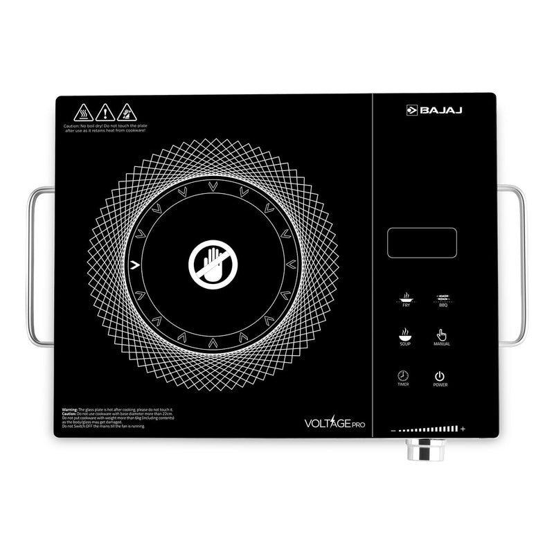 Bajaj Bajaj IRX 220F Infrared Induction Cooktop | 2200 Watts | 11 Power Level | 3 Preset Menu | Feather Touch Controls | Digital display | 1 Year Warranty 【Black/Silver】 - image 1