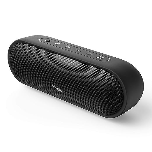 Tribit MaxSound Plus 24W Bluetooth Wireless Speakers,Powerful Louder Sound&amp;Exceptional XBass(Independent XBass Button),Built in Mic,IPX7 Waterproof,100ft BT Range for Party/Travel , Black