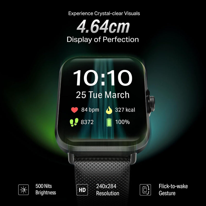boAt Storm Infinity w/21 Days Extensive Battery Life, BT Calling, Huge 550mAh Battery, Fast Charge, 1.83” (4.65cm) Display, HR, SpO2 & Sleep Tracking, Smart Watch for Men & Women (Active Black)