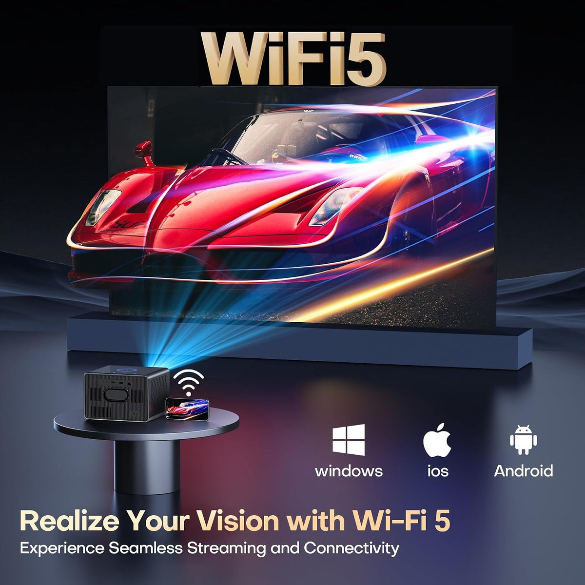 XElectron iProjector 3 Plus | Official Google TV | Dust Proof, Brightest 2500 ANSI, Native 1080p Smart Projector 4k Ultra HD for Home | Auto Focus & 4D Keystone, HDMI ARC, WiFi & BT, Screen Mirroring