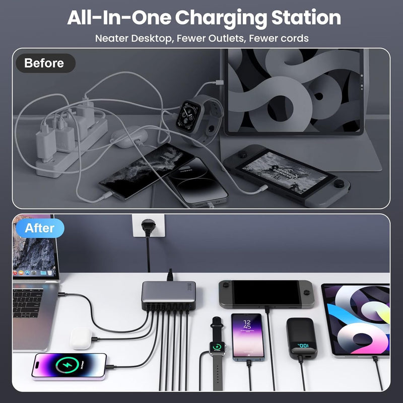 WISTAR GaN III 200W Fast Charger USB-C 8 Ports with PPS PD 65W for MacBook, iPhone, iPad, SteamDeck - Laptop Charging Station - image 6