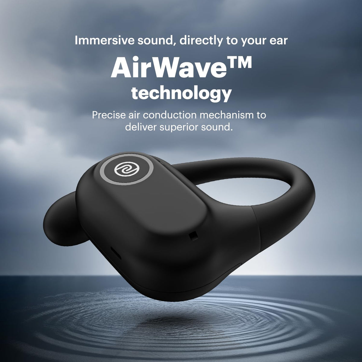 Noise Noise Pure Pods Wireless Open Ear Earbuds with AirWave™ Technology,Up-to 80H Playtime,Quad Mic with ENC,16mm Neodymium Dynamic Driver,Detachable Pure Band,BTv5.3 (Power Black) - image 3