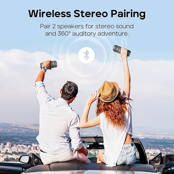 Tribit StormBox 2 Bluetooth Speaker with 34W 360° Surround Sound, XBass Tech,IPX7 Waterproof, Bluetooth 5.3, TWS Pairing Portable Wireless Speaker for Outdoor