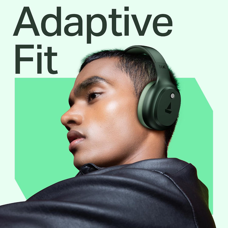 boAt Rockerz 421, 60H Battery, Low Latency(40Ms), 40Mm Drivers, ENx Tech, Stream Ad Free Music via App Support, Bluetooth Headphones, Wireless Over Ear Headphone with Mic (Sage Green)