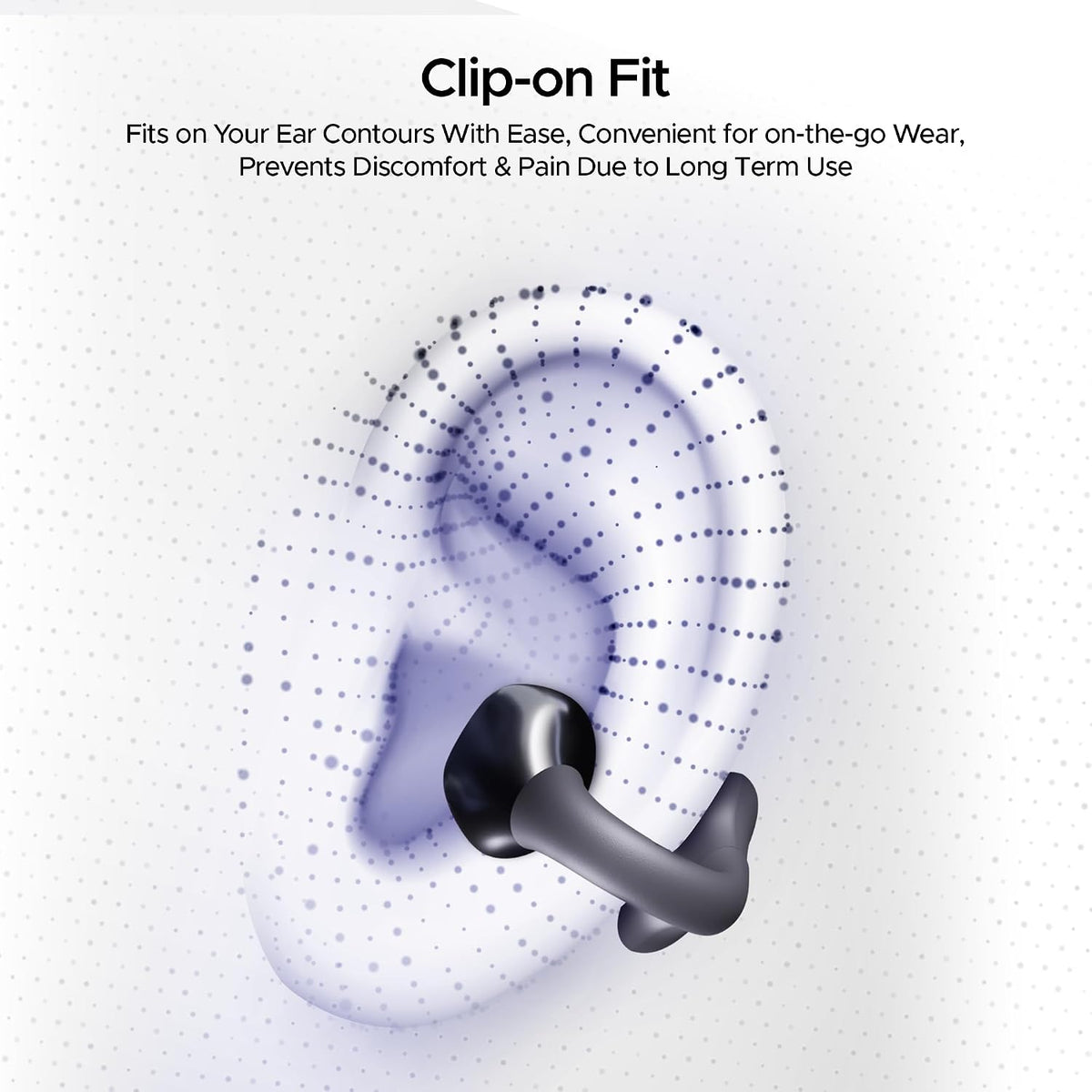 boAt Airdopes Loop OWS Earbuds w/Clip-On Fit, Air Conduction Tech, 50HRS Battery, 4Mics ENx, Dual EQ Modes, 12mm Drivers, 40ms Latency, ASAP Charge, OWS Ear Buds Earphones(Cool Grey)