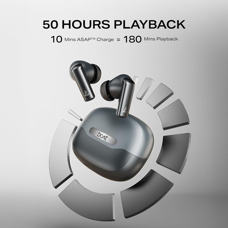 boAt boAt Airdopes Prime 701 ANC, 46dB Hybrid ANC, 50Hr Battery, Real Spatial Audio,Multidevice Connect,App Support, Bluetooth Earbuds, TWS Ear Buds Wireless Earphones with mic (Obsidian Black) Obsidian Grey - image 9