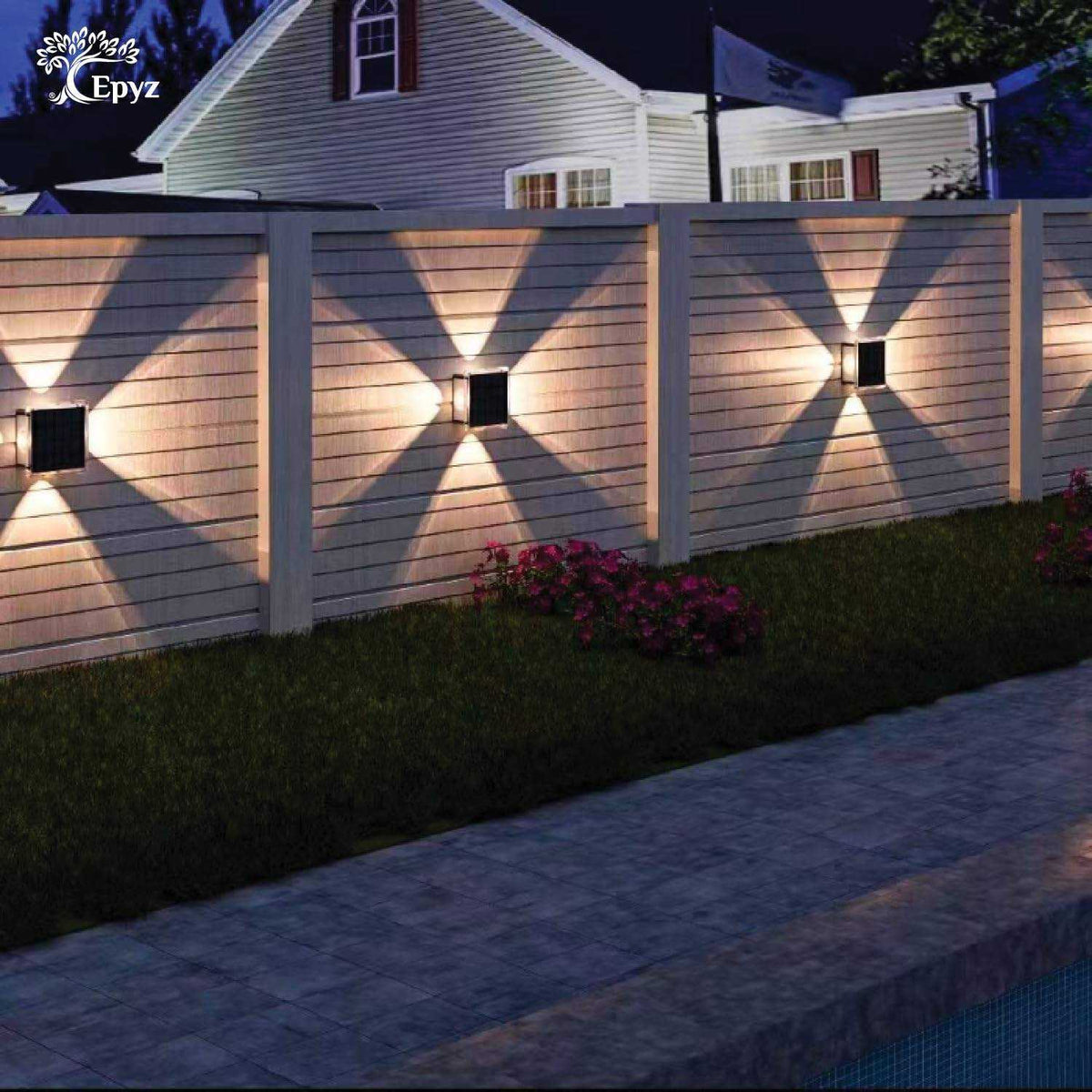 Solar Wall Light Outdoor 4 Side [ Multicolor, Pack of 1 ]