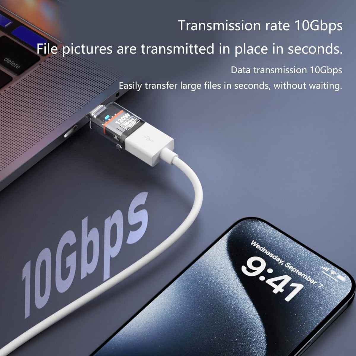 WISTAR WISTAR USB C to USB Adapter USB to Type-C Adapter, USB 3.2 Gen2 10Gbps High-Speed OTG Cable Converter, Compatible for MacBook Pro/Air, iPhone 16/15, Samsung Galaxy, Black - image 7