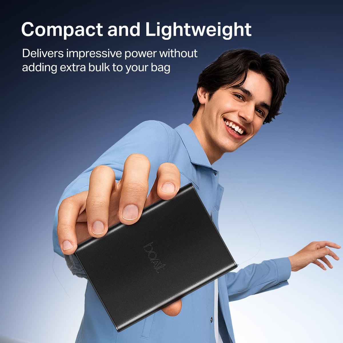boAt boAt Energyshroom PB400 Pro 20000 mAh 22.5W Pocket Size, Compact Power Bank, Fast Charging (2X Output Ports, Supports Android, iPhone, Tablets, Earbuds, etc.) (Carbon Black) Black Compact - image 7