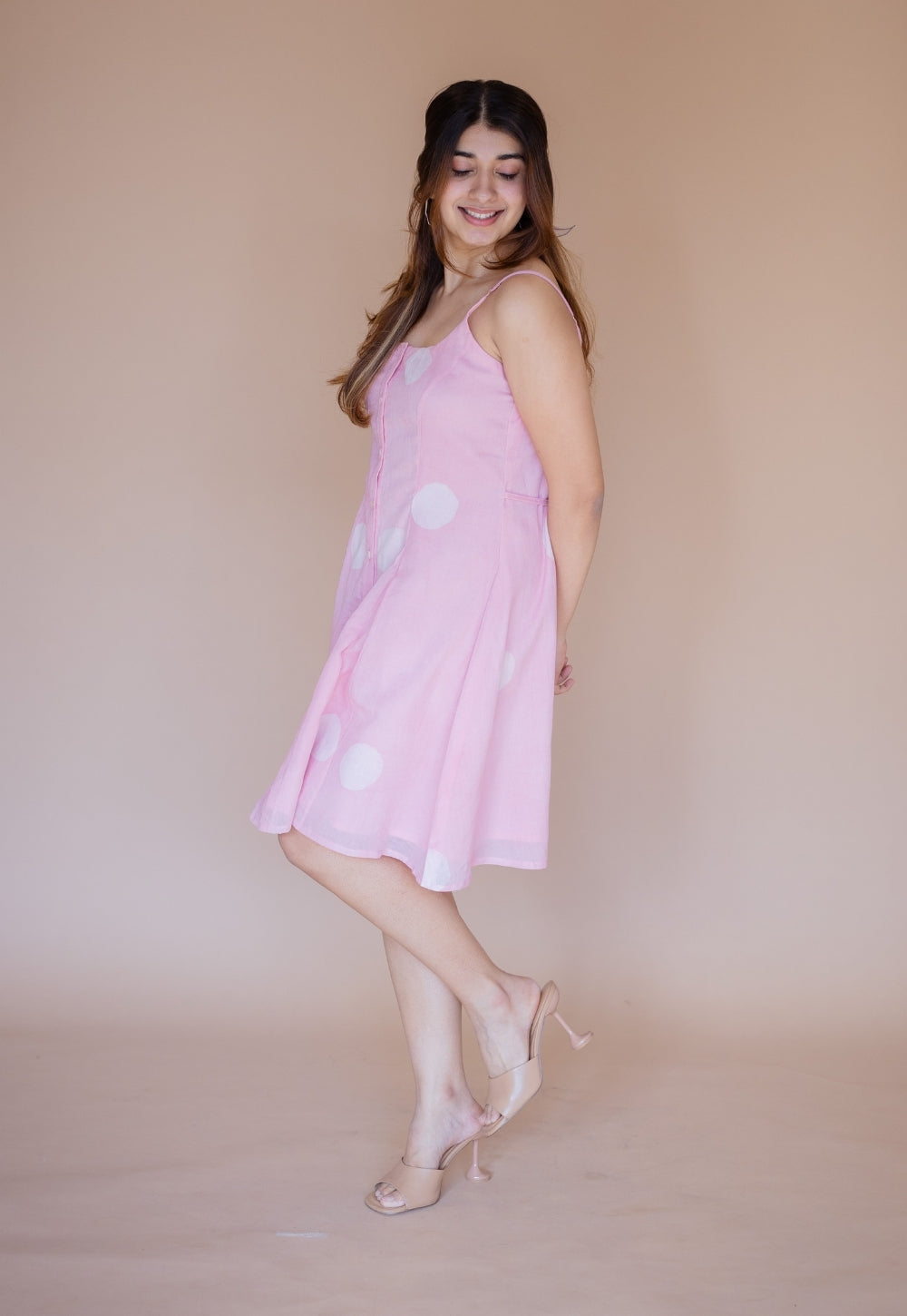 Afra Pink Batik MulMul A Line Dress