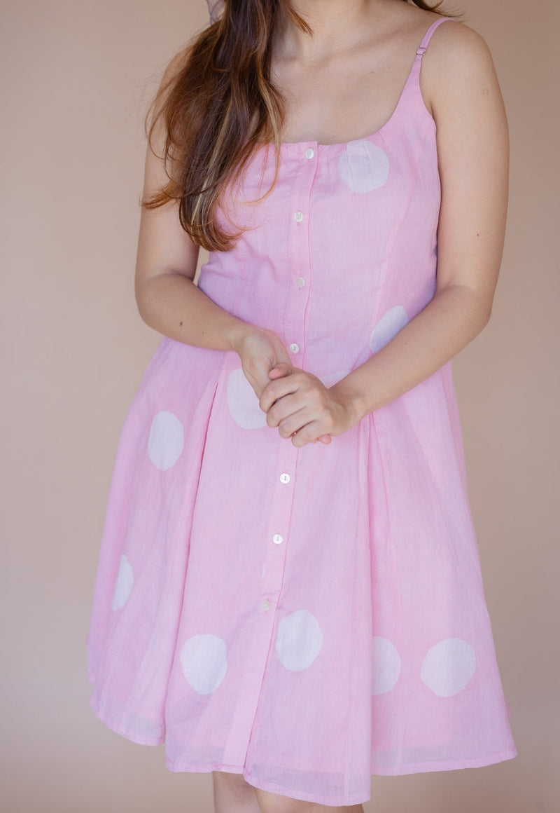 Afra Pink Batik MulMul A Line Dress