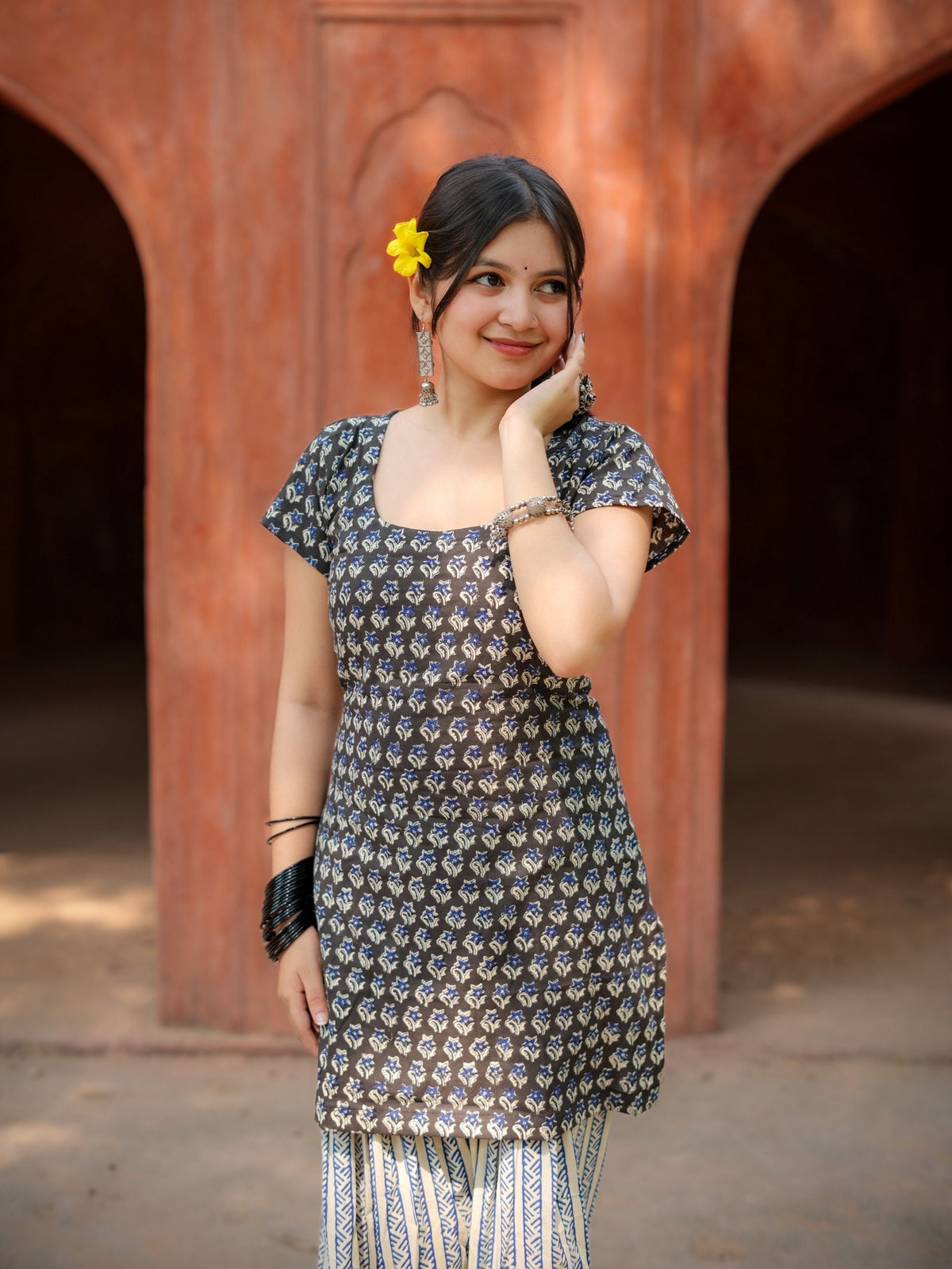 Moon Heer Black & Blue Farshi Salwar Set with Dupatta