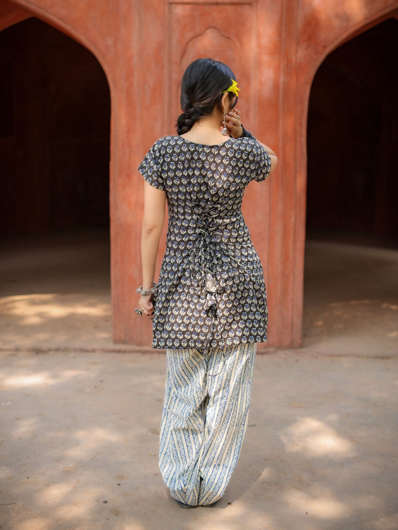 Moon Heer Black & Blue Farshi Salwar Set with Dupatta