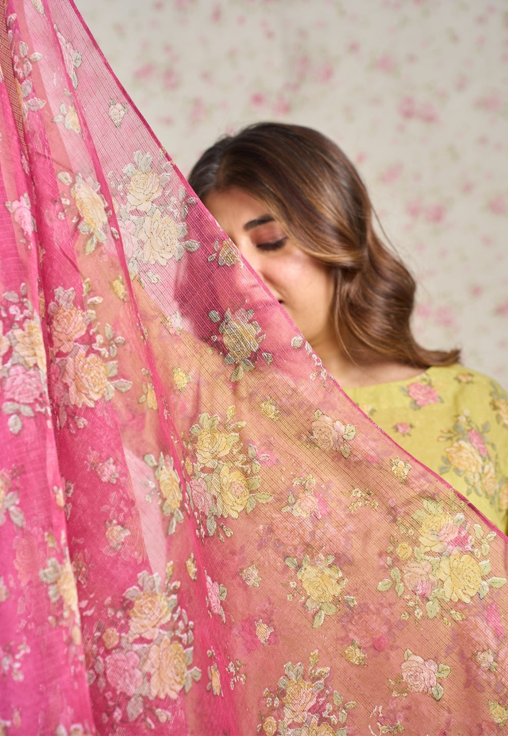 Lily Green Sanganeri Mul Cotton A Line Kurta