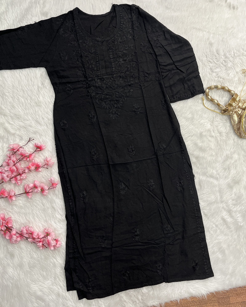 Dina | Chikankari Rayon Long Kurti
