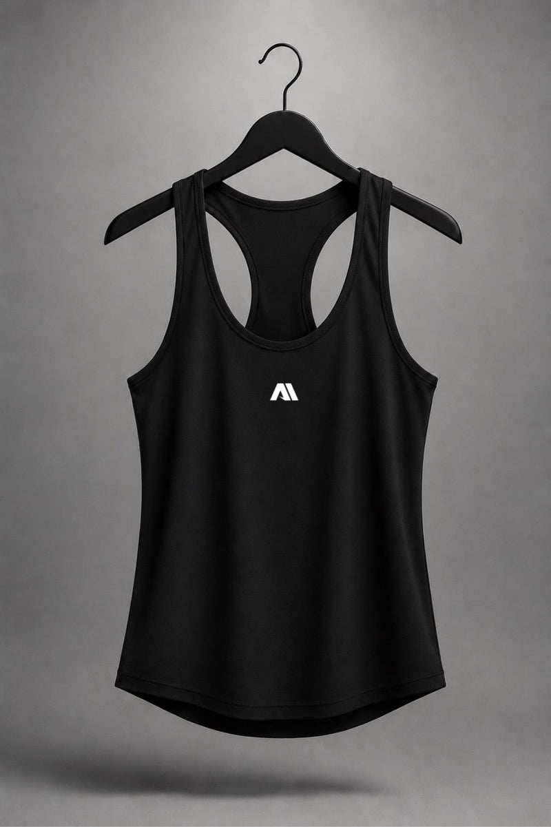 Black Cotton Stringer (Tank Top)