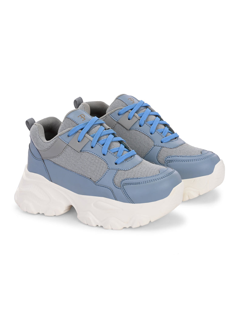 EL PASO Women Faux Leather Casual Lace Up Sneakers-6