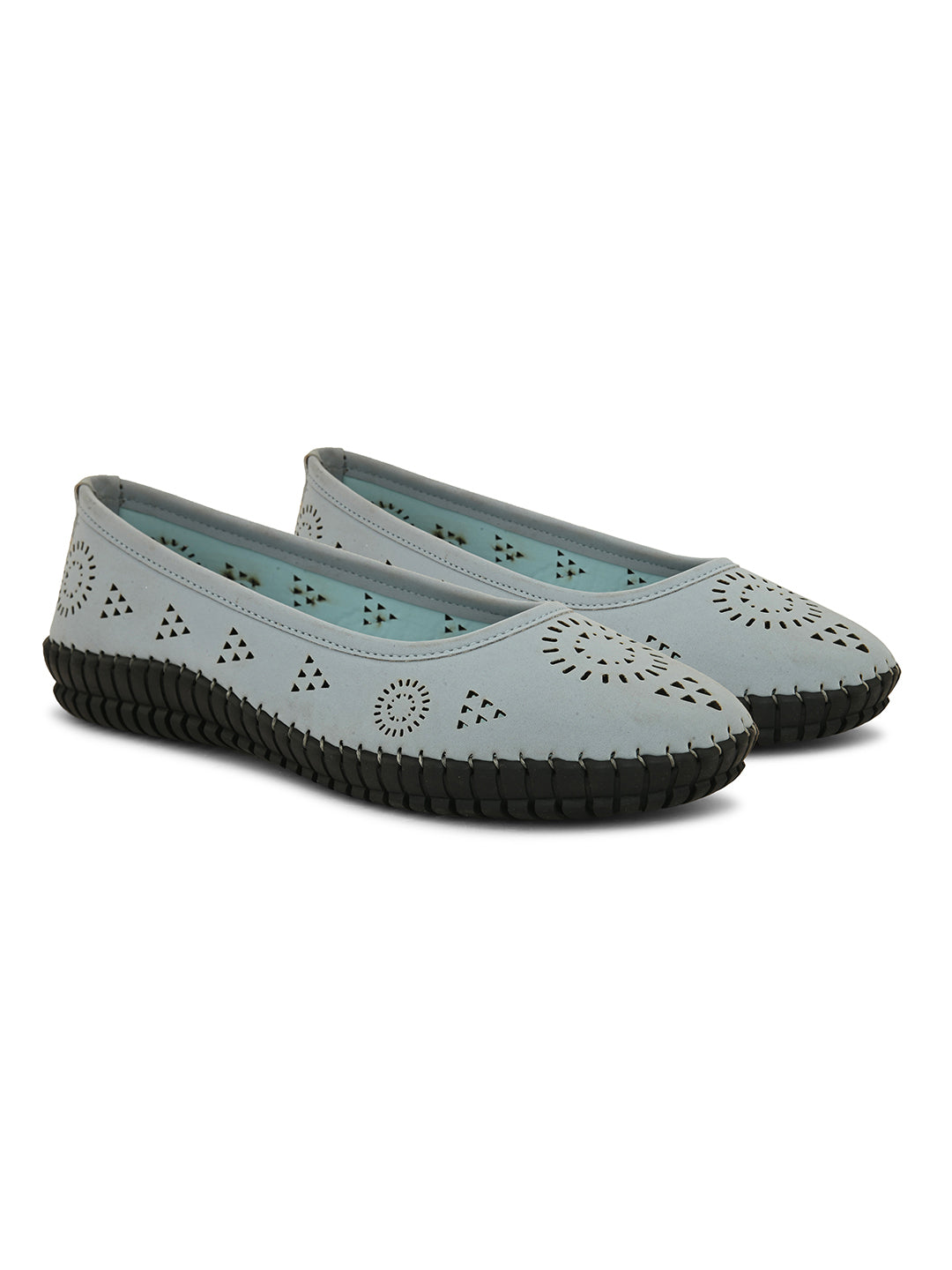 Women Ballerinas with Laser Cuts Flats-5