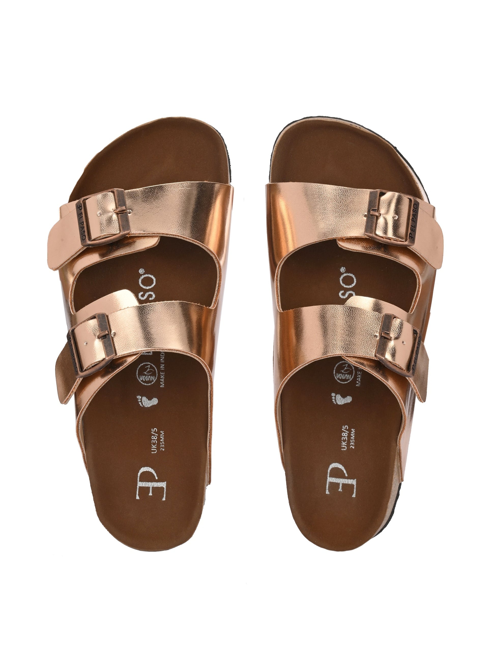Luxurious Camel Leather Double-Strap Sandal For Women-49