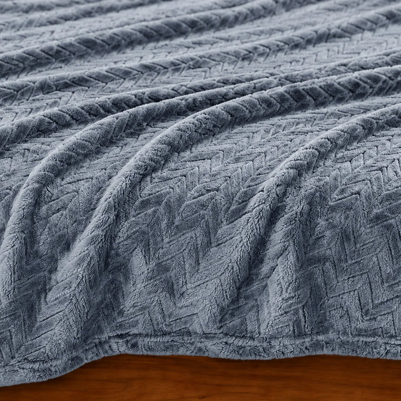 Fort Mellow - Wave Plush Blanket (Frost Blue)-7