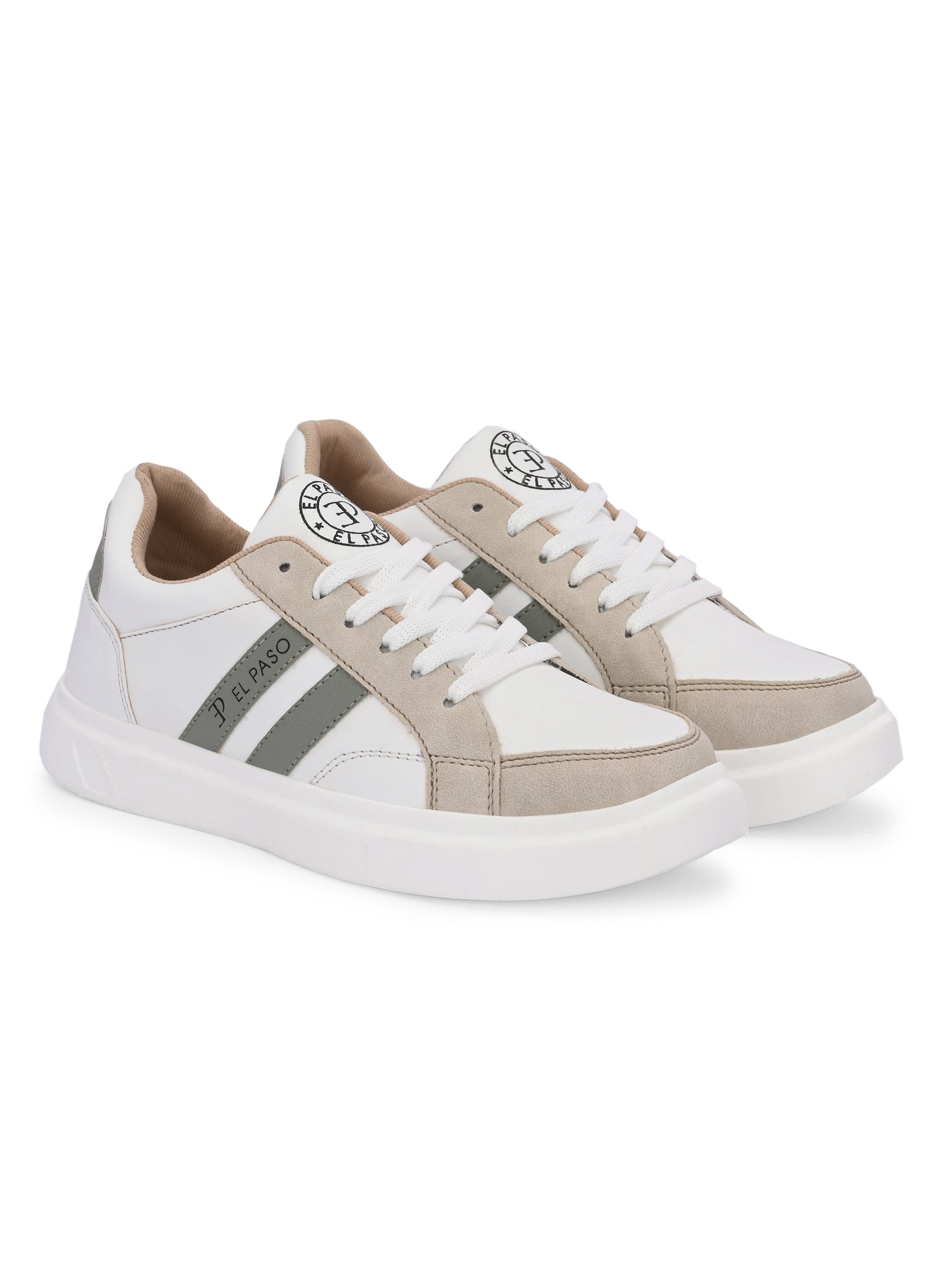 EL PASO Faux Leather Casual Lace Up Sneakers For Women-7